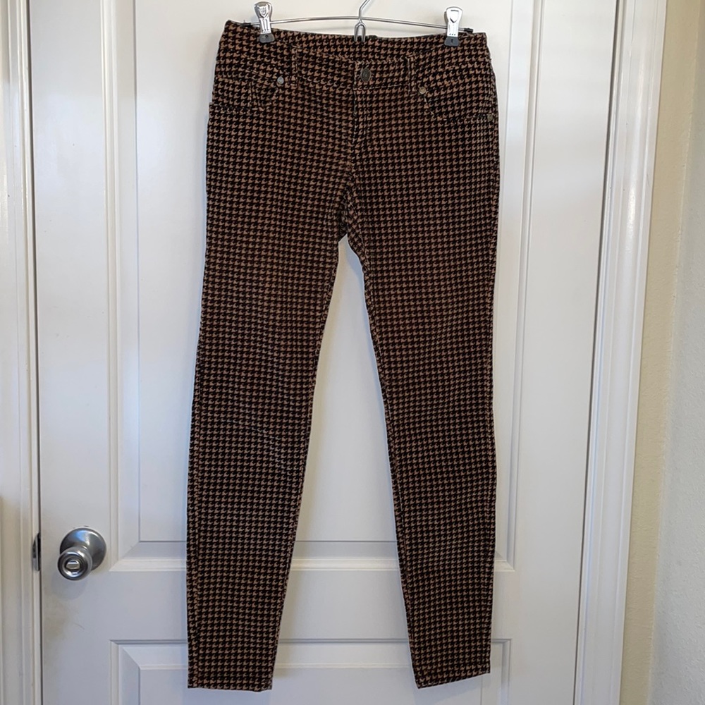 Patterned Corduroy Low-rise Pants